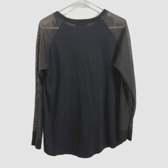 TRAPSTAR Black Mesh Sleeve Gothic Emo Shirt Tee Top Women's Size Small - Picture 8 of 12